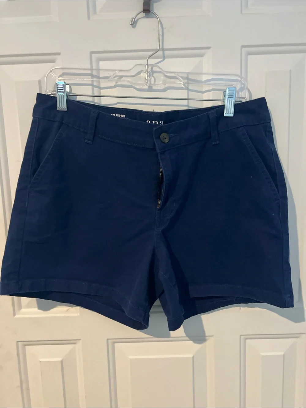 a.n.a Navy Cotton Chino Shorts